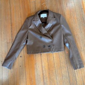 Lucy Paris Chocolate Double-Breasted Blazer